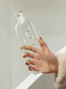 1pc Simple Design Scaled Water Cup, Plastic Bottle, Portable, Heat-Resistant, Shockproof, Sports Water Bottle
