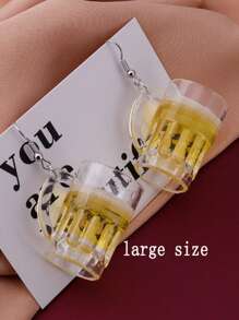 2pcs Novelty Mini Mug Shaped Earrings For Women, Oktoberfest Style