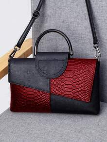 Luxury PU Leather Crossbody Bag, Fashionable Women's Versatile Handbag, Distinctive Crocodile Pattern Clutch