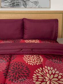 Home Elephant Edredón Set Matrimonial y King Size Microfibra Extra Suave con Sábanas Incluidas - Rojo - Ver 3