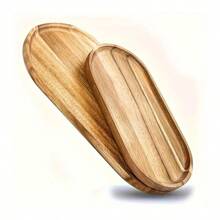 1 pieza Bandeja de madera, plato para comida, bandeja de servicio multiusos, apta para uso en el hogar, restaurante y fiestas, bandeja para desayuno, bandeja para pasteles, bandeja para pan, bandeja de cocina, bandeja para juegos de té, cocina