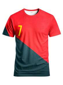 Camiseta de fútbol/balompié portuguesa para hombres y adolescentes, parte superior deportiva cómoda, apta para varios deportes de pelota y uso casual diario, ideal para eventos de fútbol
