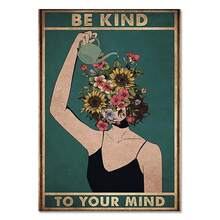 1pc Wall Arts Posters Vintage Decorative Board Wall Retro Images Canvas Painting Kindness Losing Reason Find Your Soul Yoga Poster Retro Home Decoration Optional Frame ,Wall Art With Frame - Multicolor - View 64