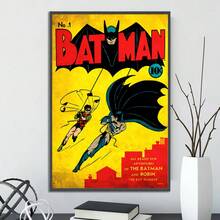 WB 1PC Unframed Batman Self Adhesive Poster Movie Wallpaper Figures Home Decor Painting Wall Art DC Classic Covers Room Decor Kids Gift - Multicolor - View 4