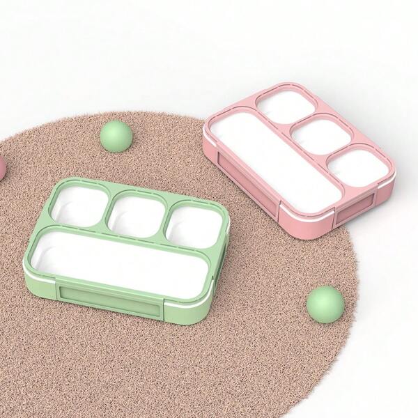 4-Compartment Portable Airtight Bento Box, Simple & Practical For Work Commute,School Supplies