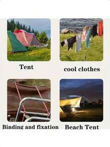1pc Heavy Duty Non-Slip Windblocker Clothesline, Nylon Outdoor Balcony Laundry Drying Rope For Clothes, Blankets, Etc.