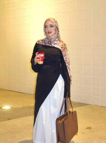 1 buc. Hijab-uri musulmane cu imprimeu cald în acuarelă, model premium Ombre, imprimare în marmură, eșarfă elegantă pentru femei, eșarfă pentru cap, material moale, eșarfă multifuncțională cu protecție solară/rezistent la vânt, potrivită pentru viața de zi cu zi/petreceri/ocazii de banchet, accesorii Abaya