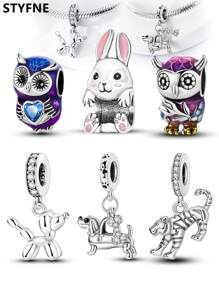 STYFNE 1pc Beaded Rabbit, Owl, Koala, Poodle, Tiger, Dachshund Bag Pendant Decoration, Suitable For DIY Bracelets, Jewelry, Handmade Gifts For Women