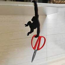 1/2/5pcs Fashionable Wooden Monkey Hooks - Easy To Install Key And Bag Wall Mount Hangers, Black Silhouette Design, Home Decor Accessories, Monkey Decor, Practical Hooks