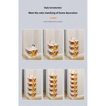 4-9 层 PP 材质，风格鲜艳的橙色和白色，无需螺丝，3 秒快速组装，坚固防尘，DIY 家庭入口鞋架，1 件 - 彩色 - 查看 3