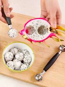 2pcs Stainless Steel Double-Headed Fruit Spoon, Melon Baller, Ice Cream Scoop, Watermelon Scoop, Fruit Ball Maker - Multicolor - View 7