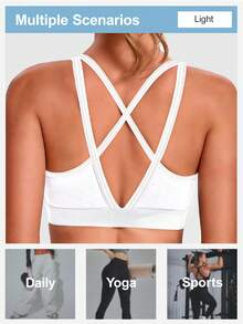 DINBEY “女士运动文胸 - 高支撑、高强度、系带式模杯运动文胸”