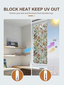 1 Cuộn/45cm*100cm Phim dán cửa sổ trang trí họa tiết trăng lưỡi liềm và chim trên cành cây, nhiều màu sắc, phong cách cổ điển, tự trang trí nhà cửa, không cần keo dán, bám dính tĩnh điện, bán trong suốt, cách nhiệt, thích hợp cho nhà cửa, cửa ra vào, cửa sổ, trang trí phòng. - Nhiều màu - Xem 10