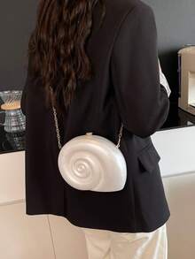 2025 New Cross-Border Niche Design Metal Acrylic Asymmetrical Shoulder Cross Dressing Bag Fashion Small Bag - White - View 9