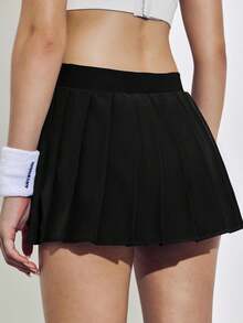 Pleated Skirts For Women High Waisted Tennis Skirts Adjustable Buckle Athletic Skorts Skirts With Pocket - màu đen - Xem 2