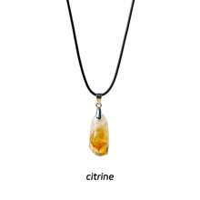 1PC Natural Crystal Black Tourmaline Labradorite Raw Stone Unpolished Gem Pendant Necklace Quartz Jewelry Women Necklace For Women Gifts