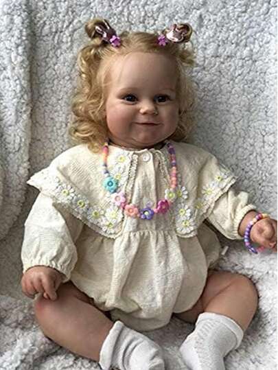 New Reborn Baby Dolls 24 Inch 60 CM New Reborn Maddie Girl Doll With Rooted Blonde Hair Soft Cuddle Body Toys