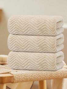 3pcs Set Bath Towels - Striped Shower Towels - 27.55 X 55.11 Inches/70 X 140 Cm - Soft Absorbent, Good Drying Effect - With Hanging Loop, Quick Drying, Easy To Hang - Suitable For All Seasons - Skin-Friendly, No Shedding, No Fading - Bathroom Shower Towel Set - Applicable For Bathroom, Beauty Salon, Hotel, Swimming Pool, SPA, Holiday Travel, Sports, Gym, Beach Back To School For Beauty Salon Home Bathroom