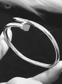 1pc Stainless Steel Bracelet Men And Women's Four Seasons Personalized Design Heart Zirconia Bracelet Jewelry Accessories Gifts, Jewelry Gold Jewelry Jewelry Women Bracelets Accessories Women Stainless Steel Jewelry Bracelets For Women