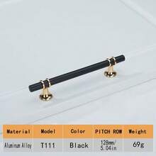 1pc Solid Drawer Handle, Aluminum Alloy Cabinet/Kitchen Drawer Knob Pull - Gold - View 8