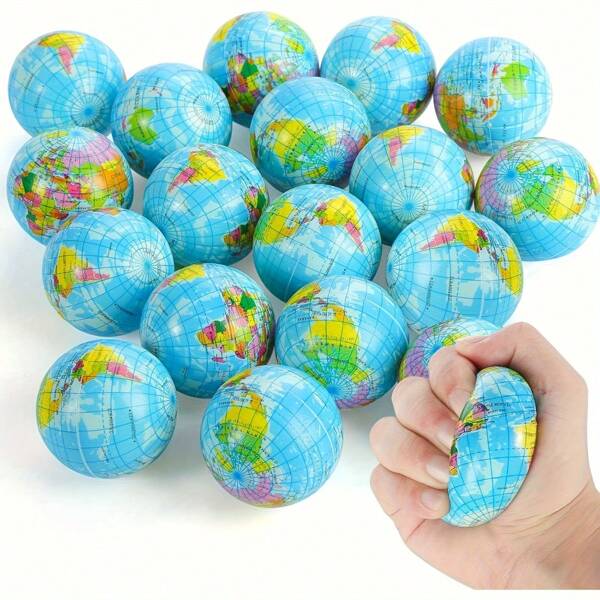 5/10 Piezas de pelotas blandas azules del planeta - Esponjas suaves para relajación, obsequios pequeños, adecuados para regalos de fiesta del Día de la Tierra, premios de carnaval y regalos, aliviar la presión del trabajo y el estudio, obsequios pequeños