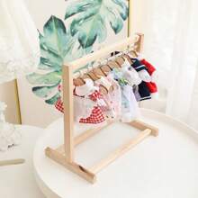 11pcs Kawaii Miniature Wooden Hangers Set For Doll Clothes | Yellow Cute Wardrobe Accessories & Tiny Furniture Decor | DIY Organizer Gift For Doll Collectors, Teens (Fashion Doll Storage)