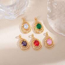 2pcs Luxury Copper Inlaid Zirconia Crystal Hollow Water Drop Pendant, DIY Jewelry Accessories, Materials For Bracelet, Necklace, Earrings, Key Chain