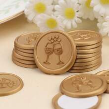 25 片装酒杯蜡封贴纸，自粘蜡封贴纸，适用于婚礼派对邀请函信封、返校季、学校用品 - 均碼 - 查看 6