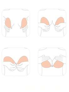 1 par de copas de sujetador adhesivo con efecto push-up, color nude, de 3cm de grosor, adecuado para pechos pequeños y ocasiones formales como bodas - Multicolor - Ver 7