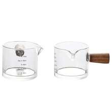 4pcs/2pcs/1pc 100ml Mini Graduated Scald-Proof Handle Cup, Espresso Cup, Milk Cup, Sauce Cup, Precise Measuring Cup, Compact & Cute, Convenient & Practical, Tea Cup, Thick Glass, Durable, Household Essential
