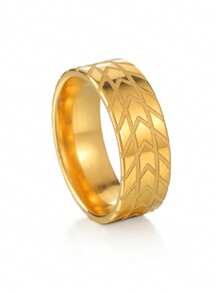 1 Stück neuer geometrischer Ausschnitt Edelstahlring, Unisex Alltagskleidung