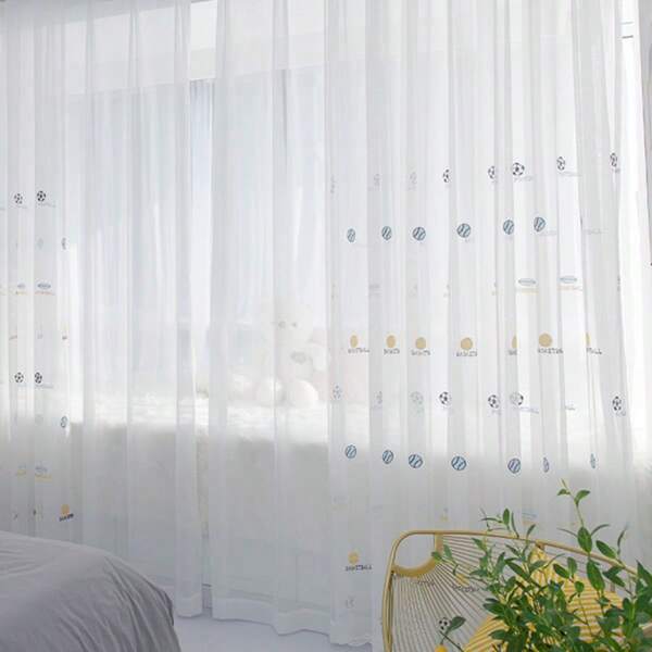 2pcs Rod Pocket Embroidered Curtain, 2025 New Modern Rococo Baroque Neoclassical Style Minimalist High-End Style Elegant For Living Room Bedroom Balcony Window
