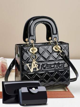 [奢华鳄鱼纹印花包] 优雅奢华鳄鱼纹印花托特包 - 女士时尚手提包、单肩包、斜挎包