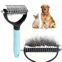 1PC Stainless Steel Pet Deshedding,Comb For Cats And Dogs,Double-Sided Undercoat Rake To Easily Remove Mats And Tangles, Combing Tool For Long And Thick Coats,Efficient Hair Removal Brush