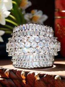 1 Chiếc nhẫn Cubic Zirconia tuyệt đẹp dành cho phụ nữ dùng để trang trí tiệc cưới, đính hôn, quà tặng ngày lễ tình nhân - 1 # - Xem 13