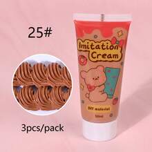 3pcs*50g 33 Colors Available Candy Color Simulation Cream Glue Colorful Cream Clay For Diy Phone Case Kit/Carfts Decoration Silicone Cream Adhesive For Diy Jewelry Random Packing