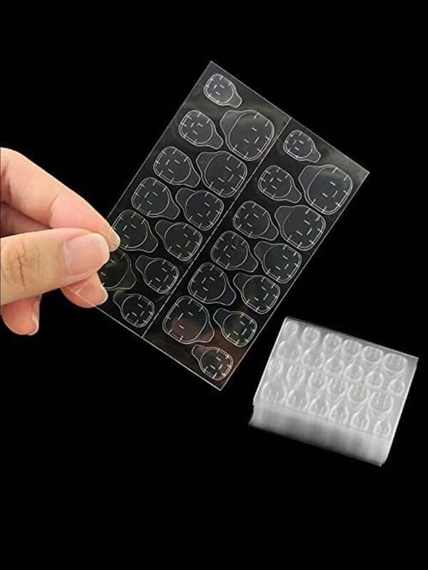 360 piezas (15 hojas)/600 piezas (25 hojas)/840 piezas (35 hojas)/1080 piezas (45 hojas)/1320 piezas (55 hojas)/1560 piezas (65 hojas) Adhesivo de uñas de gel de doble cara para uñas postizas, adhesivos de uñas de doble cara, pestañas adhesivas, pegatinas de uñas DIY