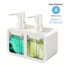 1pc Dish Soap Dispenser For Sink Countertop, Soap Dispenser With Sponge Caddy And Brush Holder, Refillable Lotion Dispenser, Lotion Container For Bathroom, Bathroom Accessories, Home Decor, Furniture For Home Kitchen Items Kitchen Accessories Kitchen Kitchen Tools - one-size - View 14
