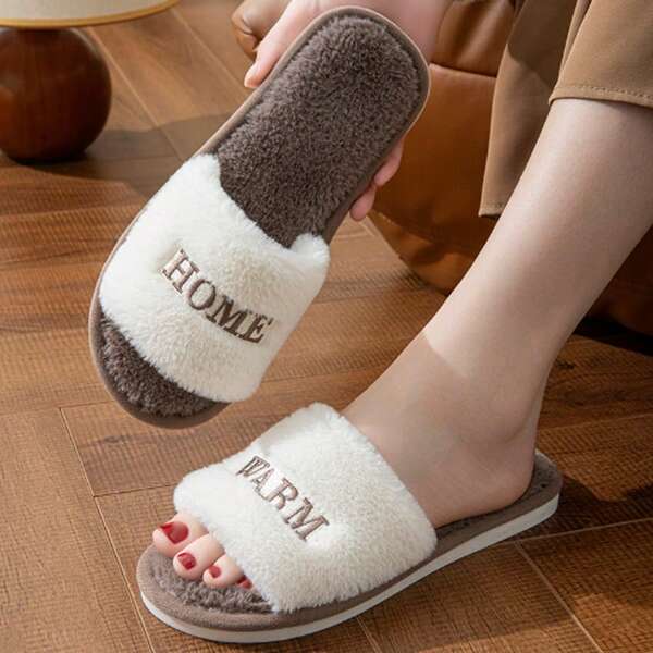 Damen Hausschuhe, neue kaninchen-ähnliche Plüsch Hausschuhe, rutschfeste Hausschuhe für Herbst und Winter im Innenbereich für Zuhause