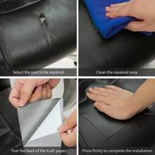 79*12inch Self-Adhesive Leather Repair Patch Tape - Large Waterproof PU Faux Leather Sticker For Couch, Furniture, Car Seats, Boat Seats, Office Chairs, Vinyl, Bags - Cuttable & Easy To Apply For DIY Home, Wall, Kitchen, And Chair Restoration