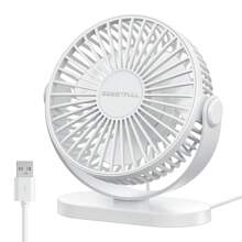 Ventilador de escritorio de verano, ventilador portátil USB con inclinación de 360°, ventilador personal plegable con 3 velocidades, ultra silencioso, ventilador de mesa para estudiantes, dormitorio, pequeño ventilador de enfriamiento y refrigerador de aire