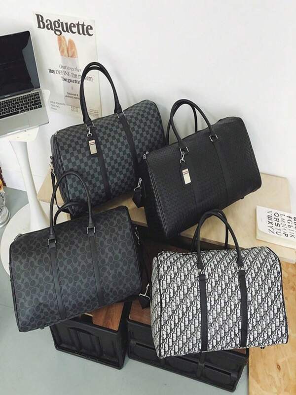 1 Stück universelle Reisetasche für Herren und Damen, Mode-PU-Leder-Handgepäcktasche mit großer Kapazität für Kurzstrecken, Sporttasche, Geschenk für Freund oder Vater, schwarze PU-Reisetasche