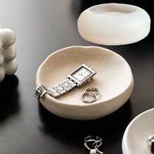 Modern Asymmetrical Shape Bowl Mold DIY Jewelry Display Plate Cement Candle Container Epoxy Resin Decor Tray Silicone Molds - White - View 11