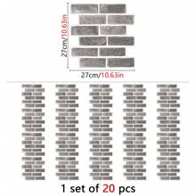 10 Peças/20 Peças/30 Peças Adesivos de azulejo 3D autoadesivos e reforçados, 27 x 27 cm Adesivos decorativos para renovação de parede doméstica, adequados para cozinha, varanda, pia, banheiro e sala de jantar Decoração de casa Decoração de parede Decoração de banheiro Papel de parede Acessórios de cozinha Itens de cozinha Decoração de cozinha Adesivos de parede Adesivo de parede