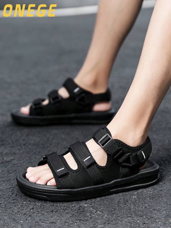 1 Pair Men's Summer Non-Slip Outdoor Sandals, New Design Wear-Resistant Breathable Fashion Shoes, Beach Shoes
