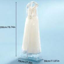 1pc/2pcs Breathable Garment Bag For Wedding Dress, Bridal Gown, Evening Dress, Suit Jacket, Anti-Dust Storage Bag, White Garment Cover For Closet Or Travel, Fits Long Dresses, Transparent Dress Bag Clothing Protective Cover, Dust-Proof Clothing Cover, Wardrobe Protective Cover, Clothing Dust-Proof Cover, Clothing Cover, Long Clothing Cover, To Prevent Dust, Moisture, Insect Pests, Travel Clothing Bag, Portable Clothing Cover, Wrinkles And Quality Degradation, Suitable For Hanging Dresses, Wedding Dresses Or Business Suits. Wedding Dress Storage,Personalized Wedding Favors,Wedding Decor,Groom Dust Cover,Bride,Bridal,Best Man, Bridesmaid