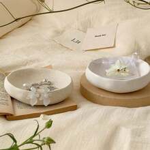 Modern Asymmetrical Shape Bowl Mold DIY Jewelry Display Plate Cement Candle Container Epoxy Resin Decor Tray Silicone Molds - White - View 10