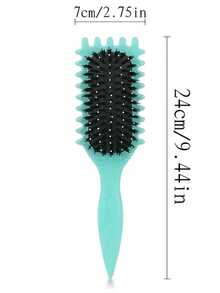 1 Ergonomic Double-Brush Curling Comb With Air Cushion Design - ABS Handle Suitable For Dry And Wet Hair Styling, Untangling, Scalp Massage, An Essential Home Travel Tool For All Hair Types - Multicolor - View 4