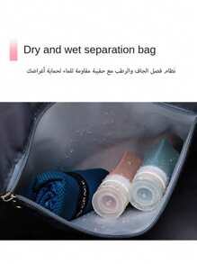 Bolsa de viagem listrada portátil de grande capacidade, bolsa feminina, que pode ser equipada com uma mala, personalizada e leve