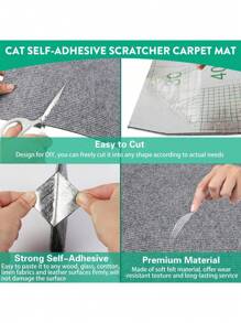 1 Piece Of Multi Size Pets Self-Adhesive Cat Scratch Pad, Suitable For Wall, Carpet, Sofa, And Furniture Protection, Suitable For Cat Scratch Posts, With Multiple Colors For Free And Fashionable Selection